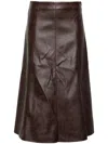 Kaos A-line Midi Skirt In Brown