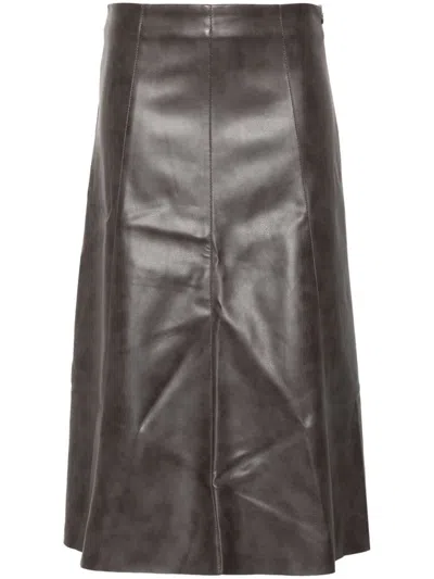 Kaos A-line Midi Skirt In Grey