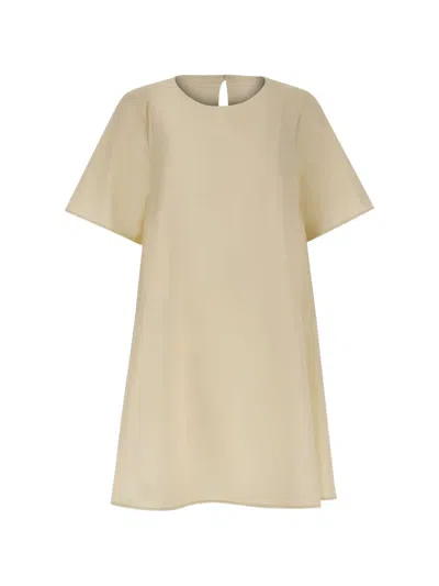 Kaos A-line Short-sleeve Mini Dress In Neutral