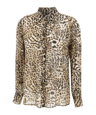 KAOS ANIMAL-PRINT BUTTON-FRONT SHIRT