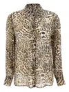 Kaos Animal-print Button-front Shirt In Multi