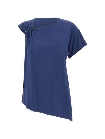 Kaos Asymmetric Metallic-detail Blouse In Blue