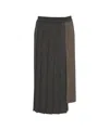 Kaos Asymmetrical Midi Skirt With Modern Pleats In Multi