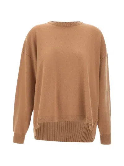 Kaos Asymmetrical Sweater In Brown