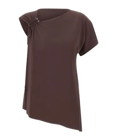 Kaos Asymmetrical T-shirt In Brown