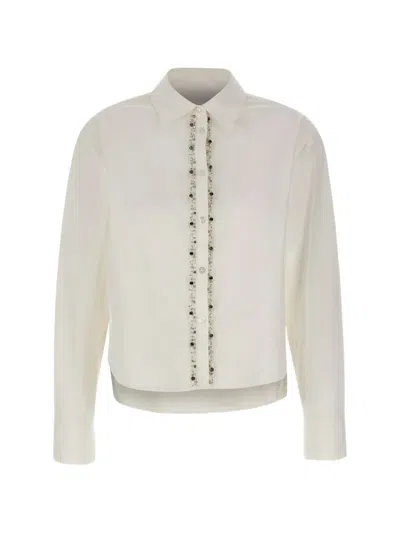 Kaos Bead-embellished Cotton Shirt In White
