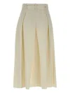 Kaos Belted A-line Midi Skirt In Neutral