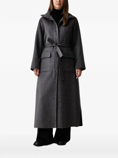Kaos Belted Button-front Coat In Grey