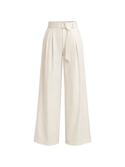 Kaos Belted Pleated Trousers In Neutral