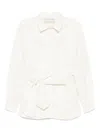 Kaos Belted Shirt In Neutrals