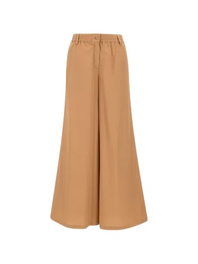 Kaos Belt-loop Palazzo Pants In Brown