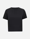 Kaos Black Viscose Blend Crop T Shirt