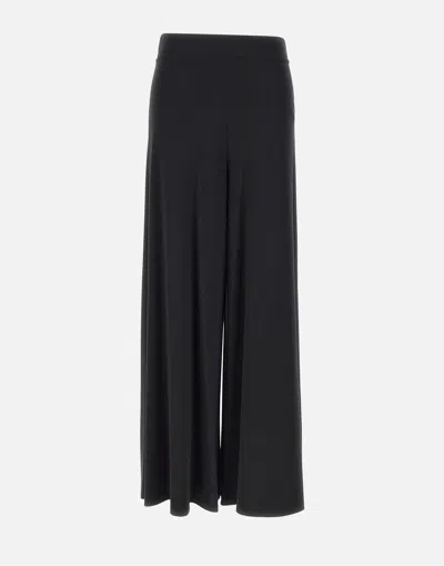 Kaos Black Viscose Crepe Trousers