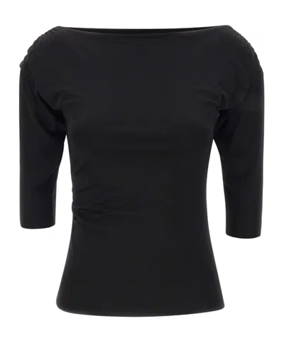 Kaos Boat Collar T-shirt In Black