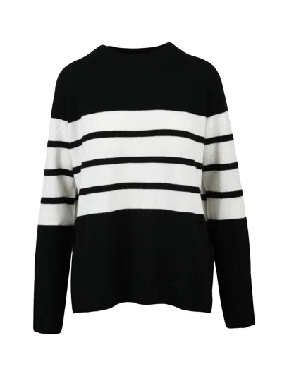 Kaos Bold Stripe Oversize Sweater With Elegant Comfort In Black