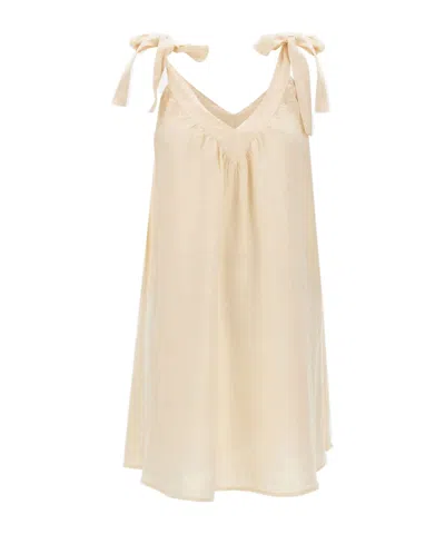 Kaos Bow-detail Dress In Neutral