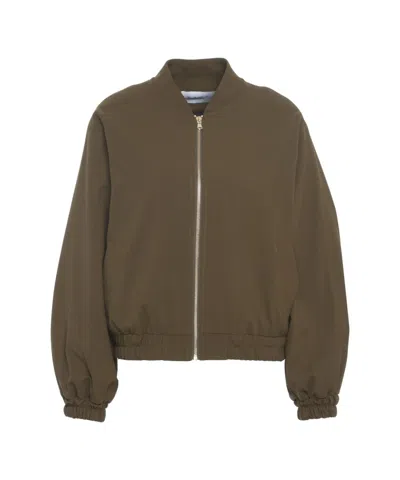 Kaos Boxy Bomber Jacket With Zip Closure In Green