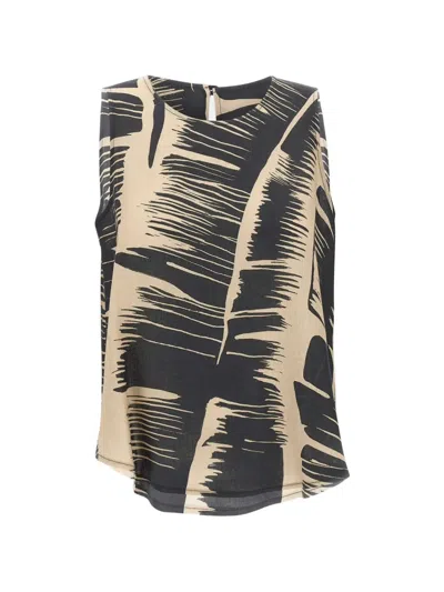 Kaos Brushstroke Print Tank Top In Black