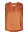 Kaos Button-back Sleeveless Blouse In Orange