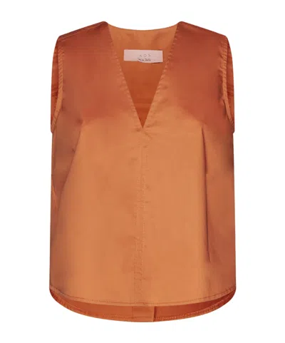 Kaos Button-back Sleeveless Blouse In Orange