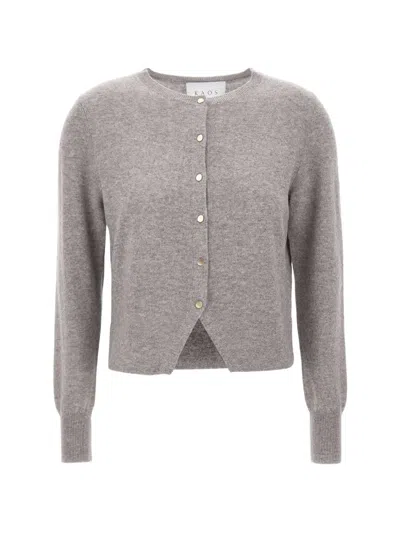 Kaos Button-up Wool Cardigan In Grey