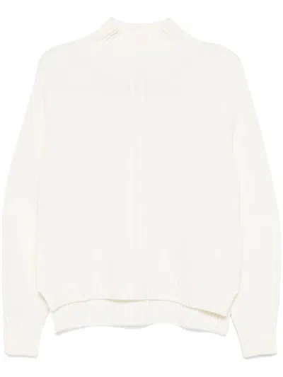 Kaos Cable-trim Sweater In Neutrals