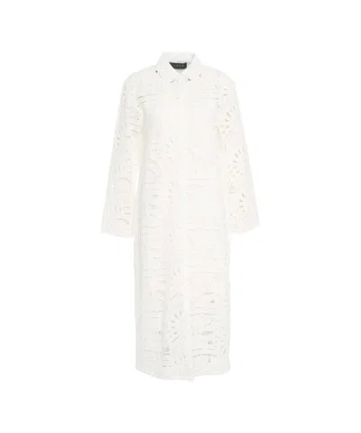 Kaos Calf-length Shirt Dress In White