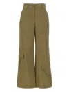 Kaos Cargo Pocketed Straight Trousers In Green