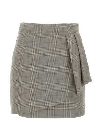Kaos Check-pattern Ruffled-detail Skirt In Multi