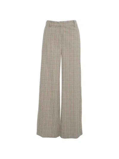 Kaos Check-pattern Wide-leg Trousers In Neutral