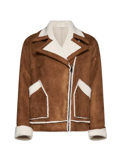 Kaos Coat In Leather Brown