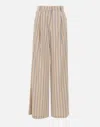 Kaos Striped Trousers In Neutral