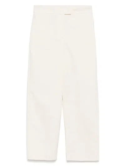 Kaos Cotton Cropped Trousers In Neutrals