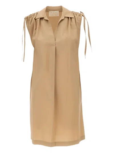 Kaos Cotton Shirt Dress In Brown