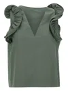 Kaos Ruffled Blouse In Green