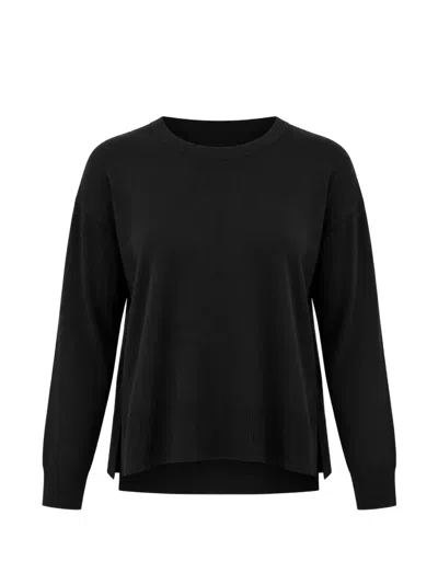 Kaos Crew-neck Drop-shoulder Sweater In Black