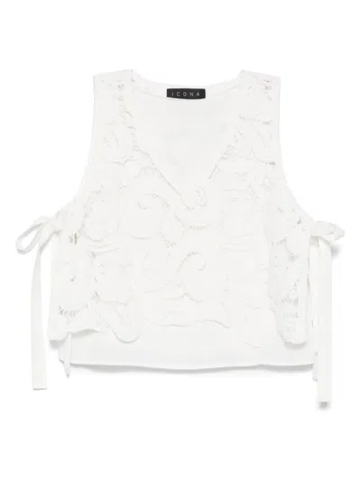 Kaos Crochet-knit Top In White
