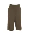Kaos Cropped Wide Leg Culottes In Brown