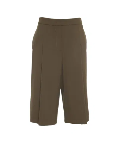 Kaos Cropped Wide Leg Culottes In Brown