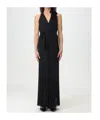 Kaos Crossover Neckline Pleated Jumpsuit In Black