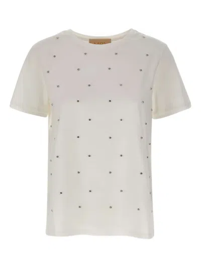 Kaos Crystal-embellished Crew-neck T-shirt In Neutral