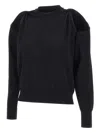 Kaos Cut-out Knitted Top In Black