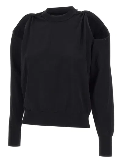 Kaos Cut-out Knitted Top In Black