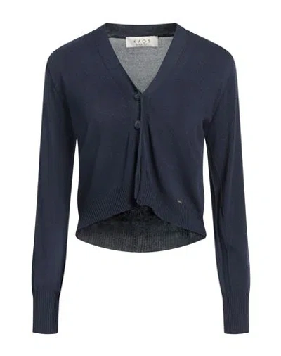 Kaos Day By Day Woman Cardigan Midnight Blue Size M Viscose, Polyamide