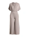 Kaos Day By Day Woman Jumpsuit Taupe Size 8 Viscose, Elastane