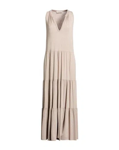 Kaos Day By Day Woman Maxi Dress Beige Size 8 Viscose, Elastane In Neutral