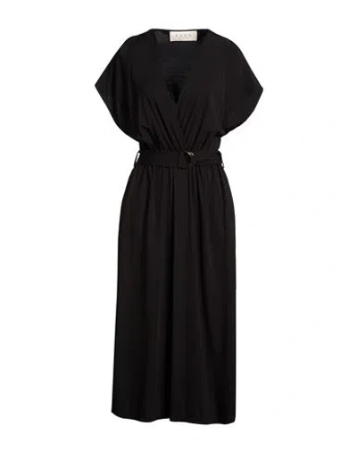 Kaos Day By Day Woman Midi Dress Black Size 10 Viscose, Polyamide, Elastane