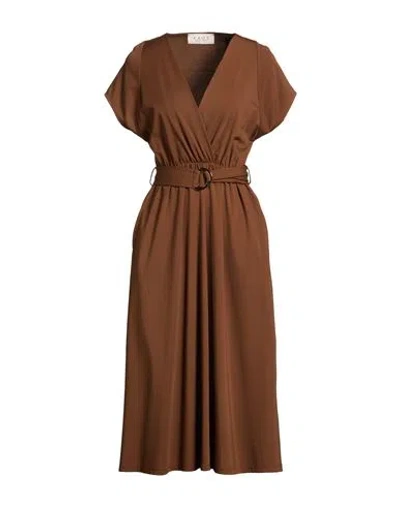 Kaos Day By Day Woman Midi Dress Brown Size 4 Viscose, Polyamide, Elastane