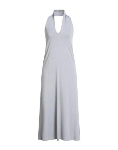 Kaos Day By Day Woman Midi Dress Grey Size 8 Viscose, Elastane In Gray