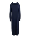 Kaos Day By Day Woman Midi Dress Midnight Blue Size Xs Wool, Polyamide